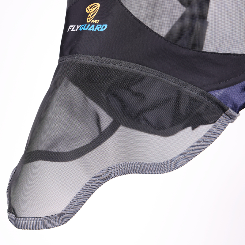 Shires FlyGuard Pro Deluxe Fly Mask with Ears and Nose - Navy-5