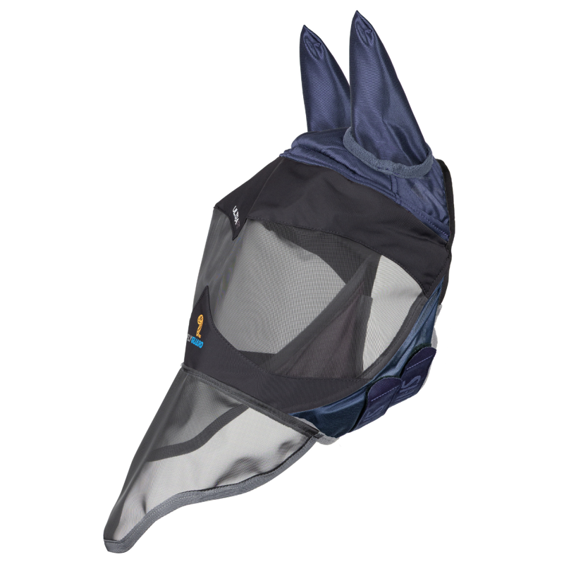 Shires FlyGuard Pro Deluxe Fly Mask with Ears and Nose - Navy-1
