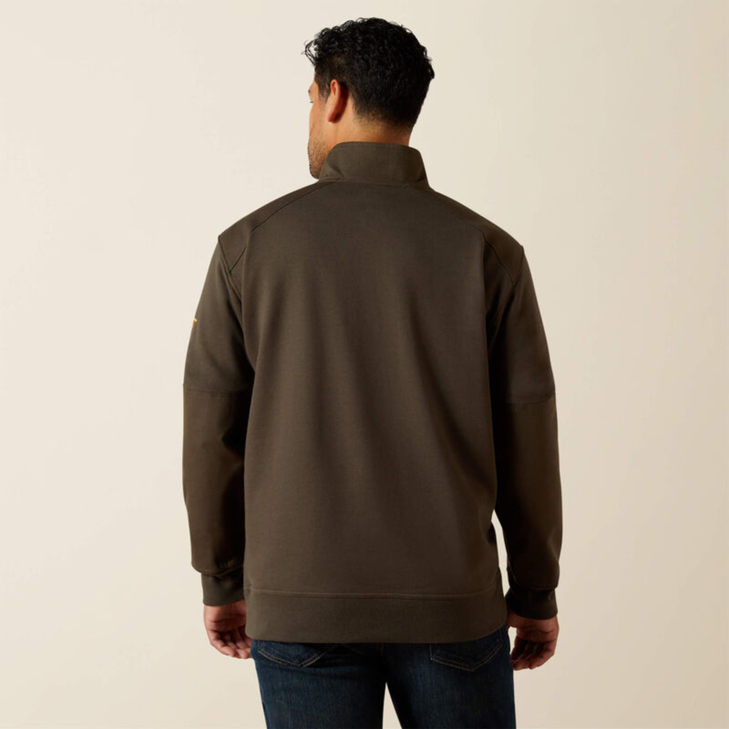 Ariat Men's Rebar Workman Duracanvas 1/4 Zip Sweatshirt - Earth-1
