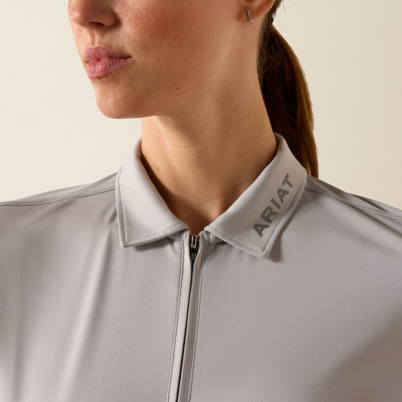 Ariat Women's Bandera 1/4 Zip Polo - Show Grey-4