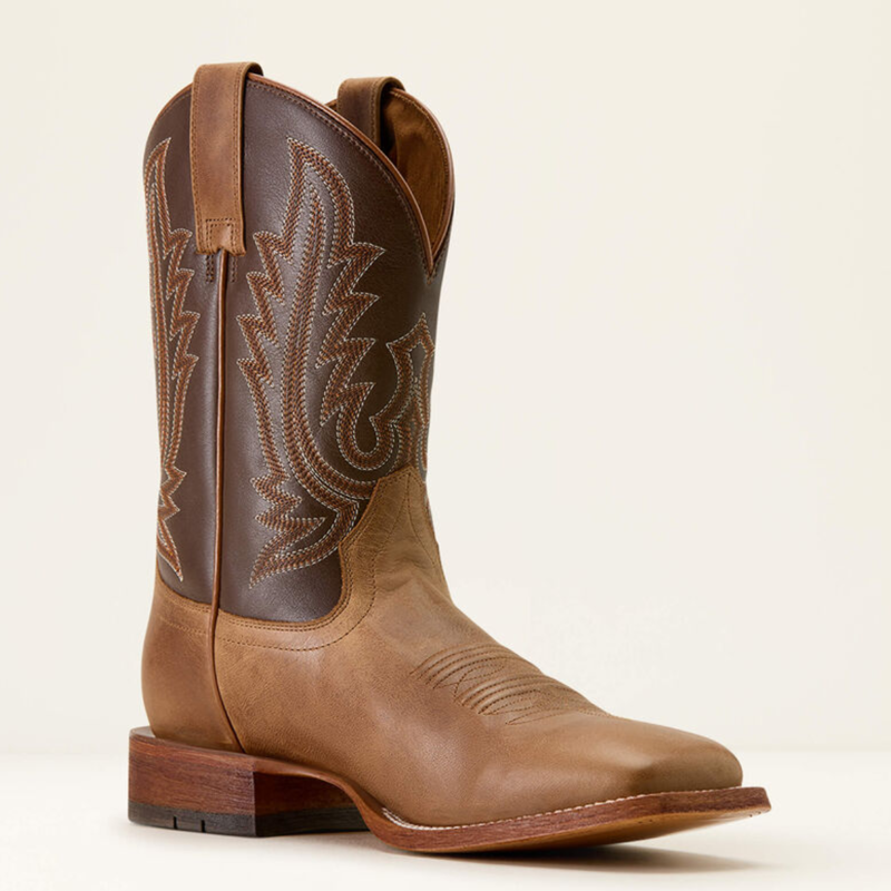 Ariat Men's County Roads Wide Square Toe Cowboy Boot - Wheat Tan-5