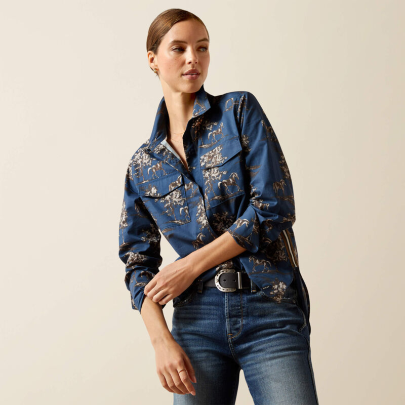 Ariat Women's Wolseley Shirt - Navy Toile-2