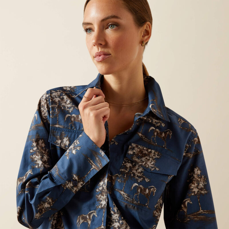 Ariat Women's Wolseley Shirt - Navy Toile-3