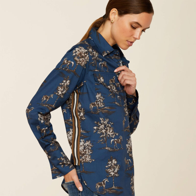 Ariat Women's Wolseley Shirt - Navy Toile-4