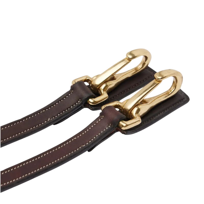Lemieux Kudos Oiled Clip Cheek Pieces  - Brown/Brass-2