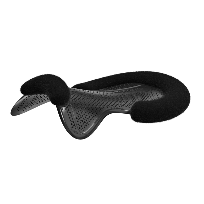 LeMieux Gel-Tek Shaped Vegan-Wool Half Pad - Large - Black