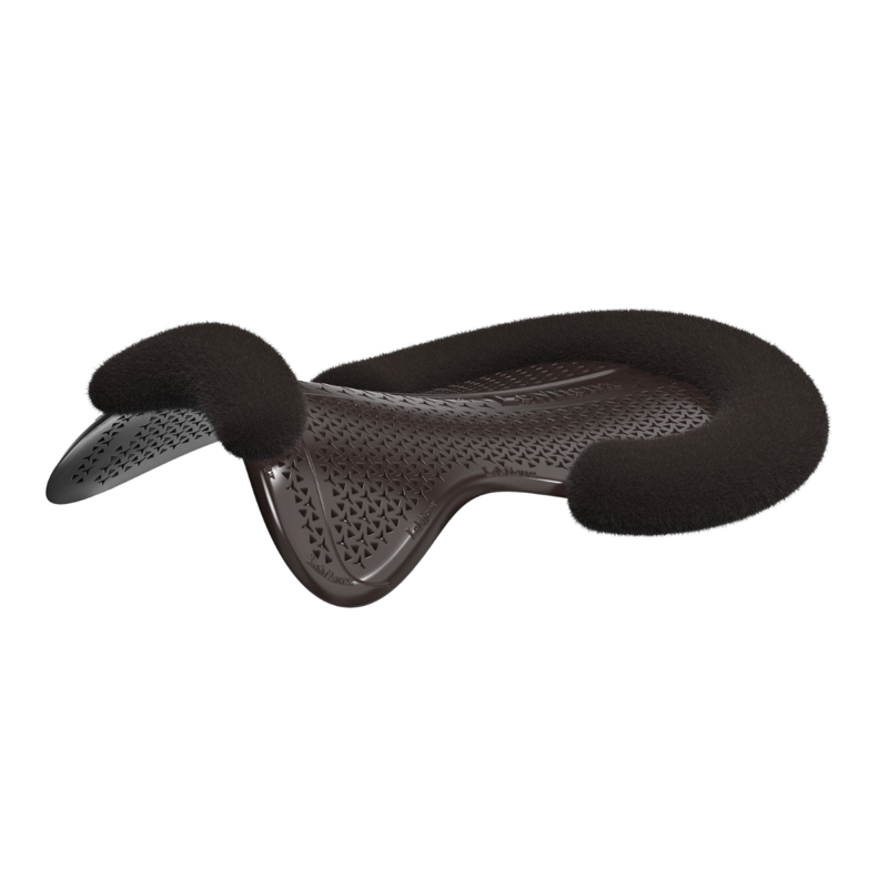 LeMieux Gel-Tek Shaped Vegan-Wool Half Pad - Large - Brown