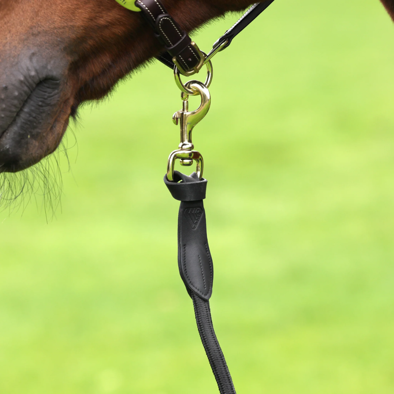 Shires Velociti Lusso Leather Lead Rope - 2 Metres  - Havana-4