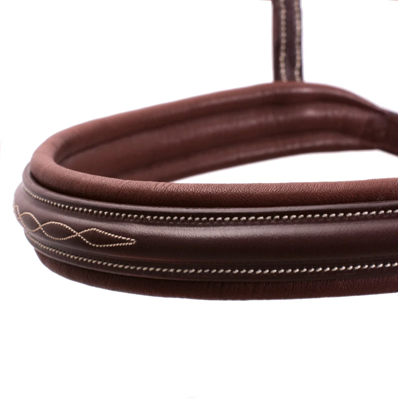 Schockemohle Montreal Select Noseband - Espresso/Cream/Silver-1