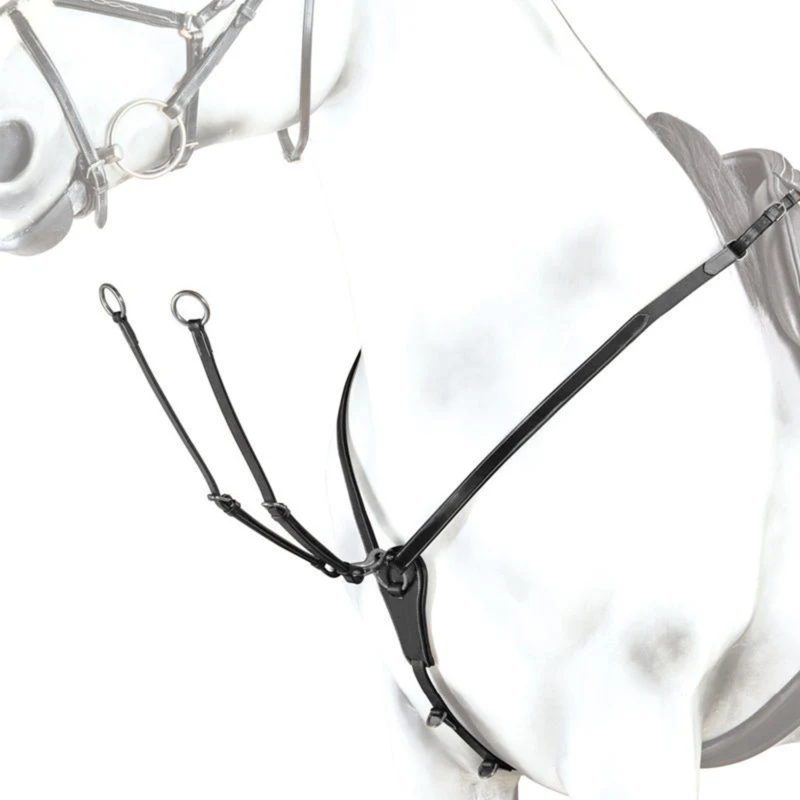 Equipe Emporio Breastplate with Removable Martingale - Black/Silver
