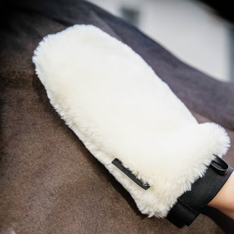 Grooming Deluxe Sheepskin Grooming Glove - Natural-1
