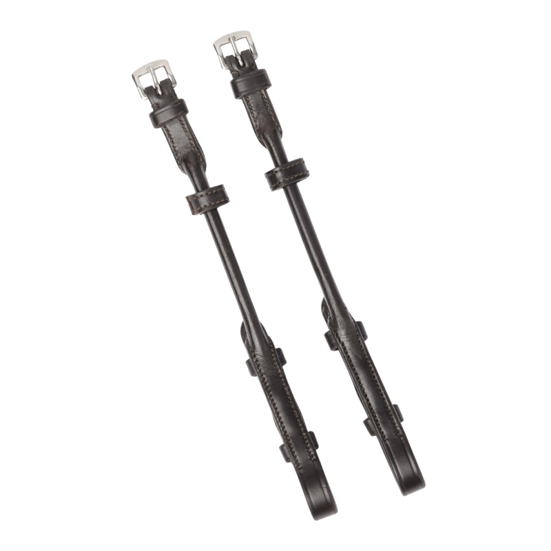 Lemieux Kudos Rolled Cheek Pieces - Brown/Silver