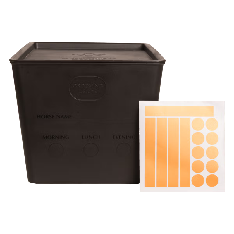 Grooming Deluxe Horsefeed Box with Lid 7L - Black-2