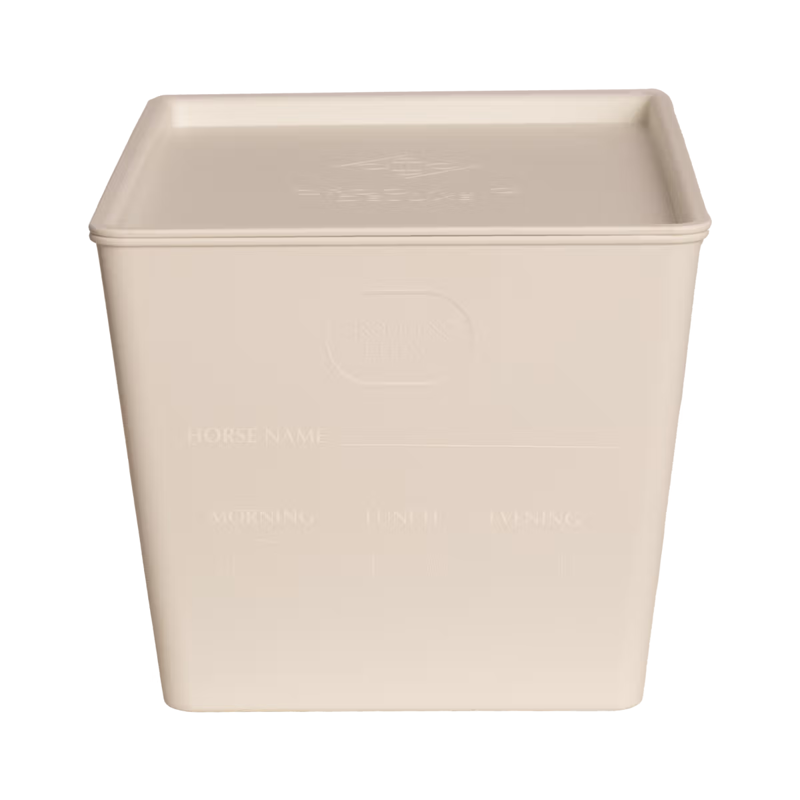 Grooming Deluxe Horsefeed Box with Lid 7L - White-3