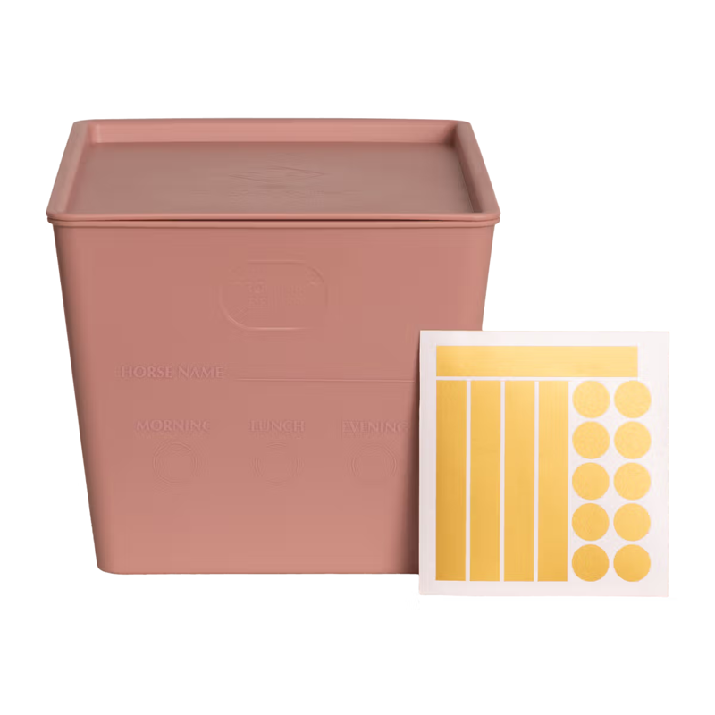Grooming Deluxe Horsefeed Box with Lid 7L - Old Rose-2