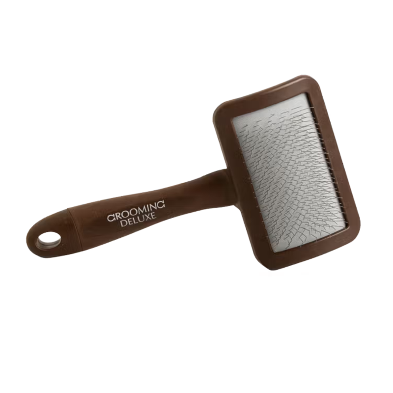 Grooming Deluxe Velcro Cleaning Brush - Brown