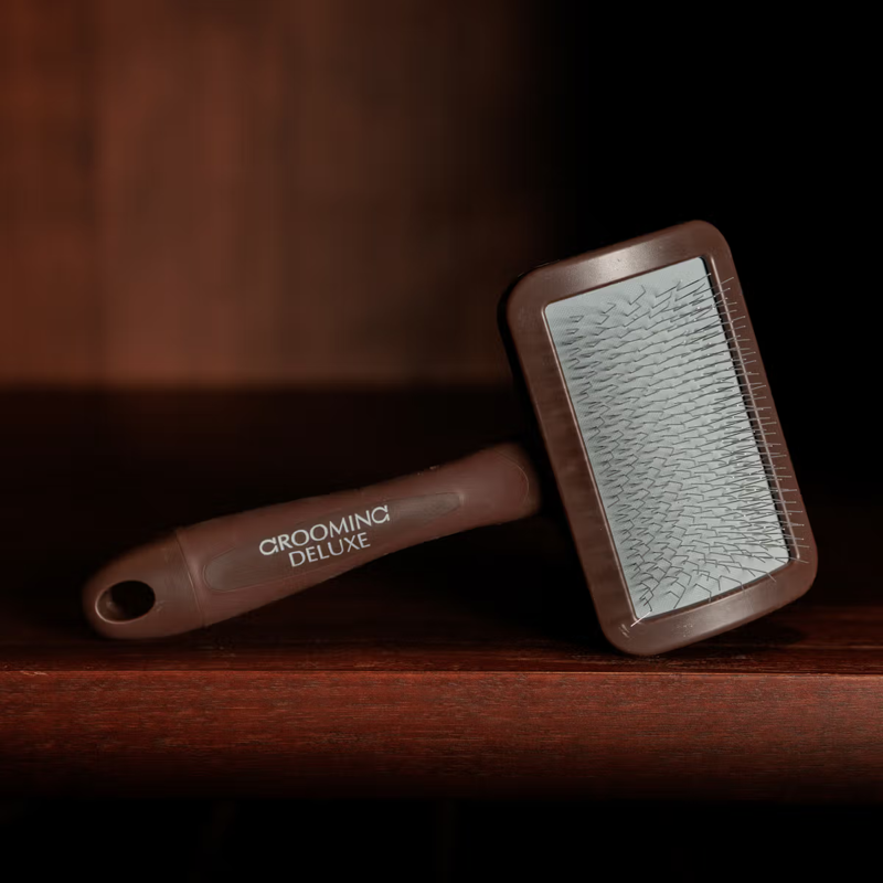 Grooming Deluxe Velcro Cleaning Brush - Brown-1