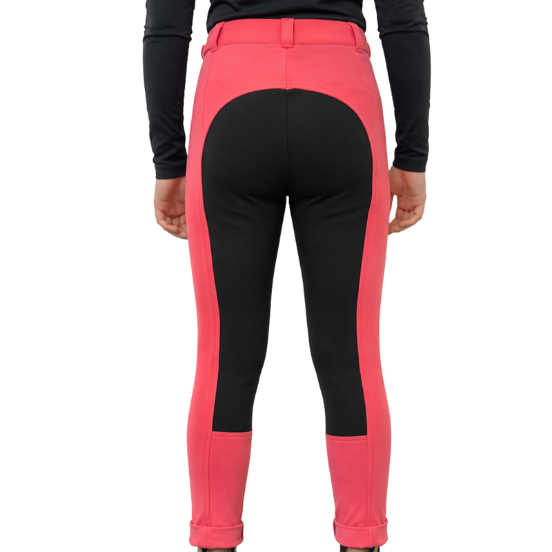 Shires Kids Cotton Two Tone Knitted Breeches -30 -Pink/Black-1