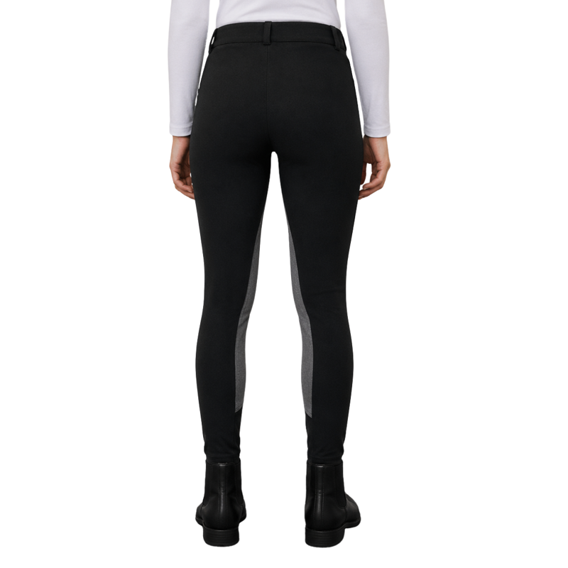 Shires Ladies Cotton Knitted Jodphurs - 24 - Black/Grey-1