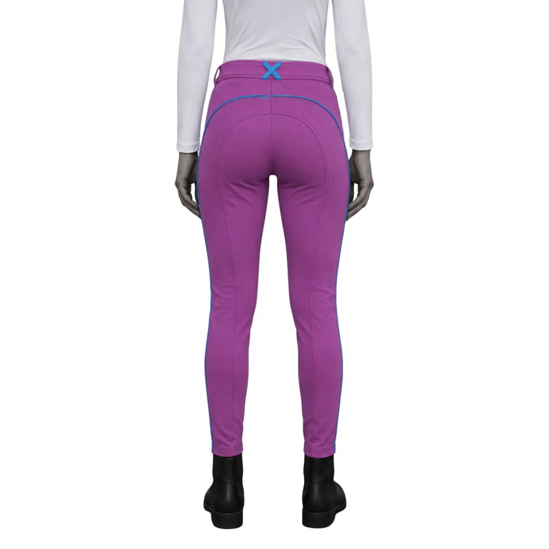 Shires Ladies Cotton Knitted Hip Huggers Jodhpurs - Deep Purple-1