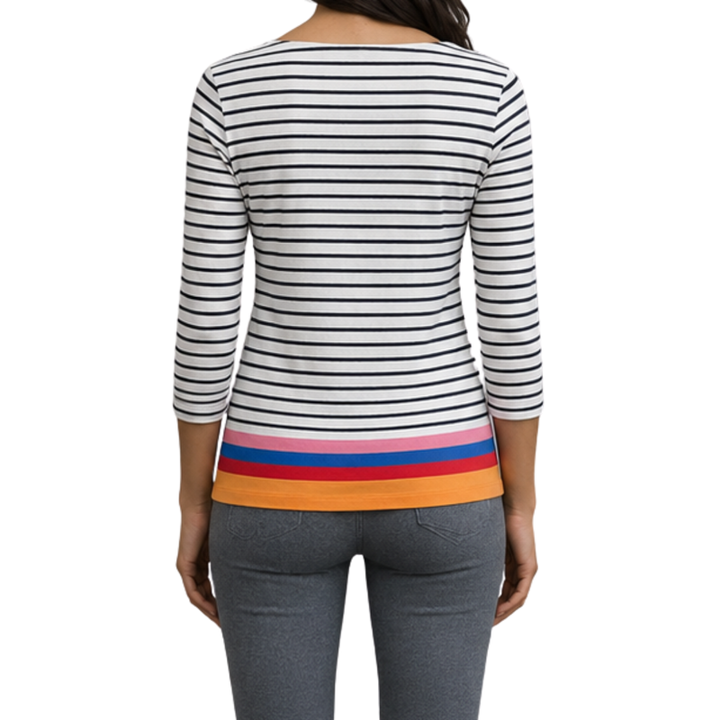 Crew Clothing Ladies Fun Stripe Breton - Stripe Navy White-1