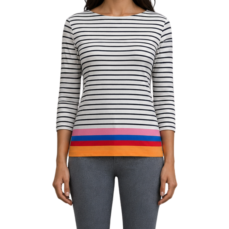 Crew Clothing Ladies Fun Stripe Breton - Stripe Navy White