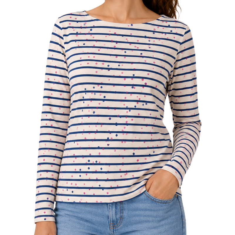 Crew Clothing Ladies Fun Stripe Breton Top - Spot