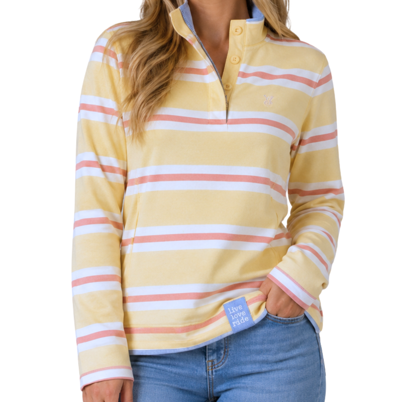 Crew Clothing Ladies Summer Padstow Sweatshirt - Yellow Stripe