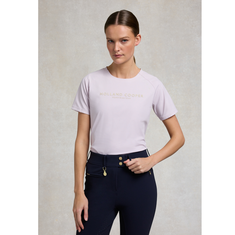 Holland Cooper Chiltern Crew Neck Tee - Dawn Pink-1