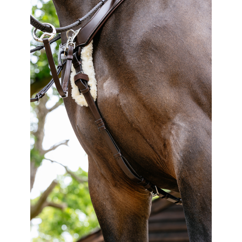 LeMieux Kudos 5 Point Bridge Breastplate - Havana-3