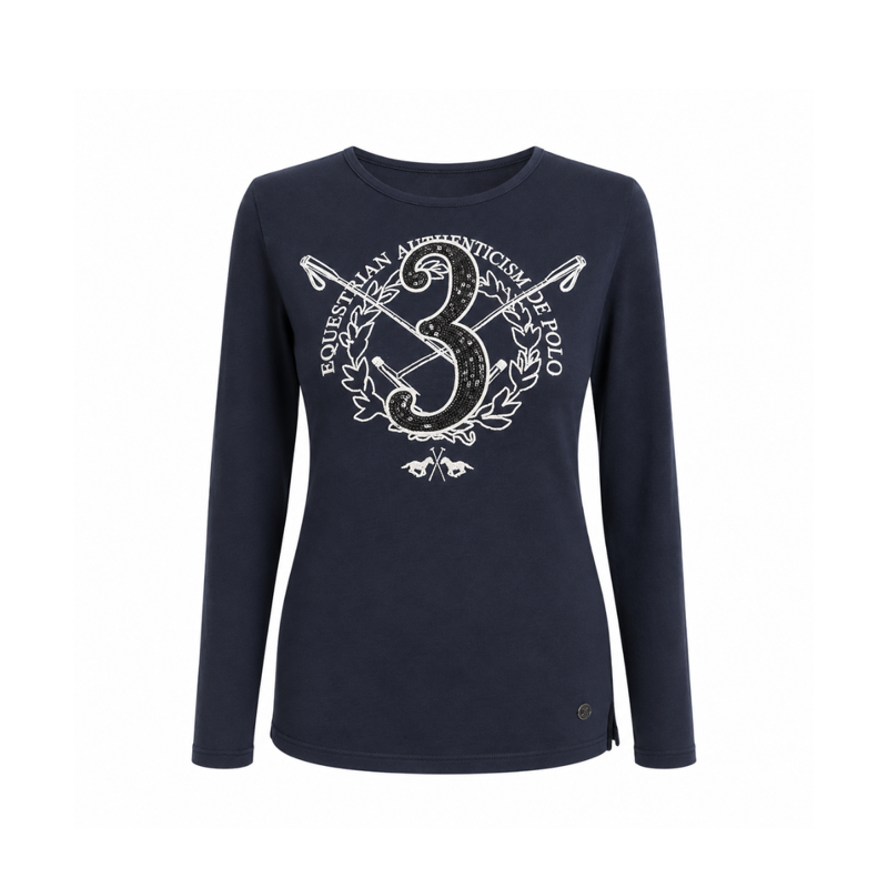 HV Polo Elaine Ladies Long Sleeve T-Shirt - Navy