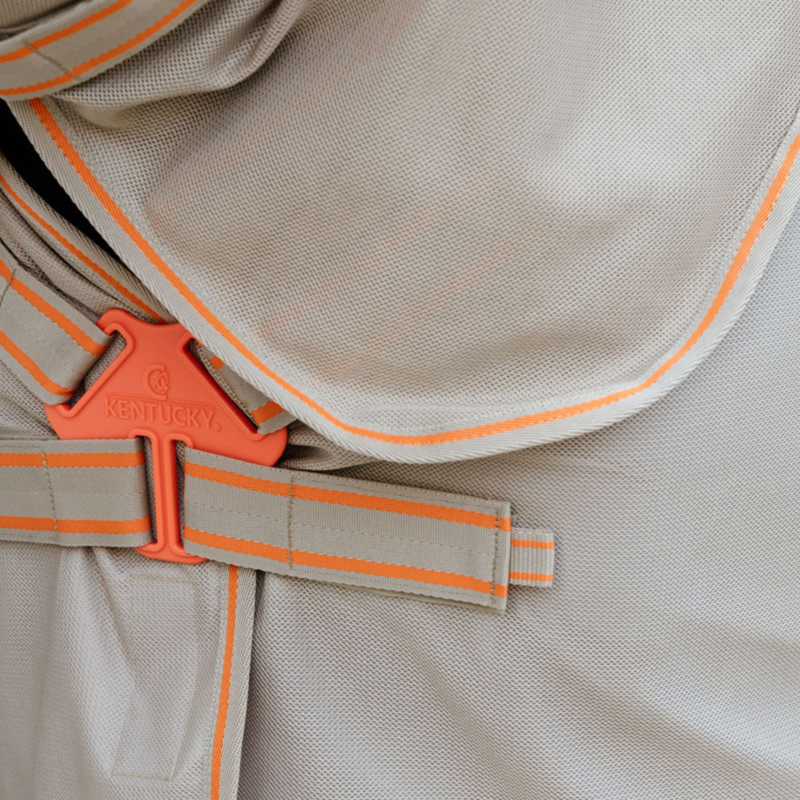Kentucky Mesh Comfort Fly Rug - Beige/Orange-1