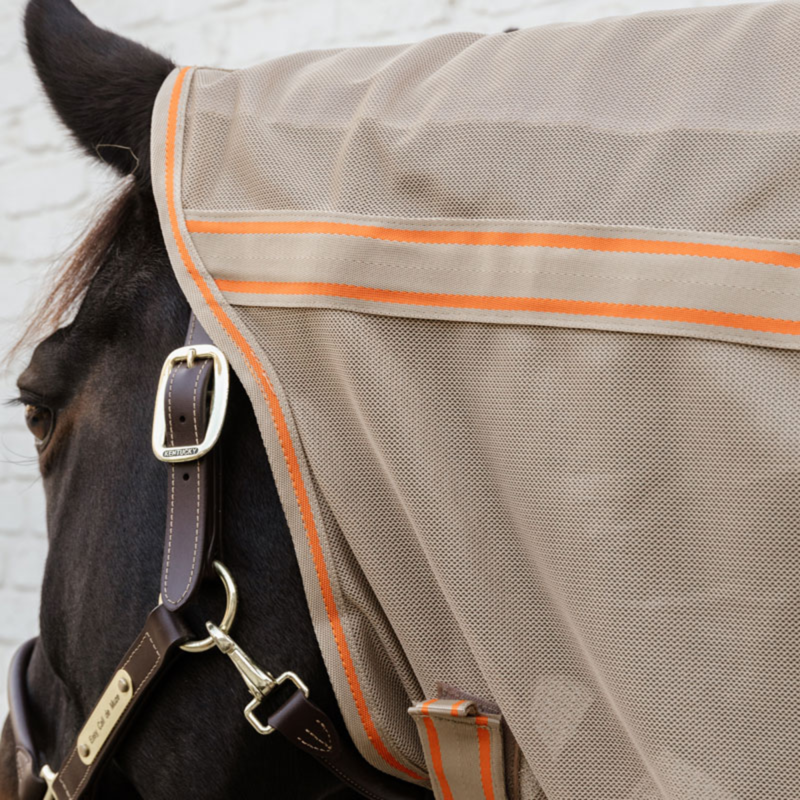Kentucky Mesh Comfort Fly Rug - Beige/Orange-2