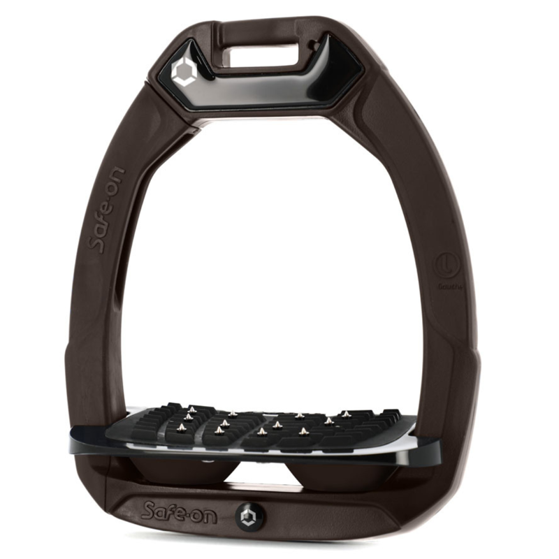 Flex-On Safe-On Inclined Ultra-Grip Stirrups - Brown/Black/Brown
