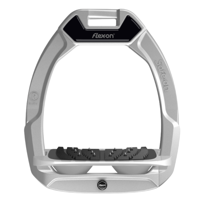 Flex-On Safe-On Inclined Ultra-Grip Stirrups - Grey/Grey/Grey