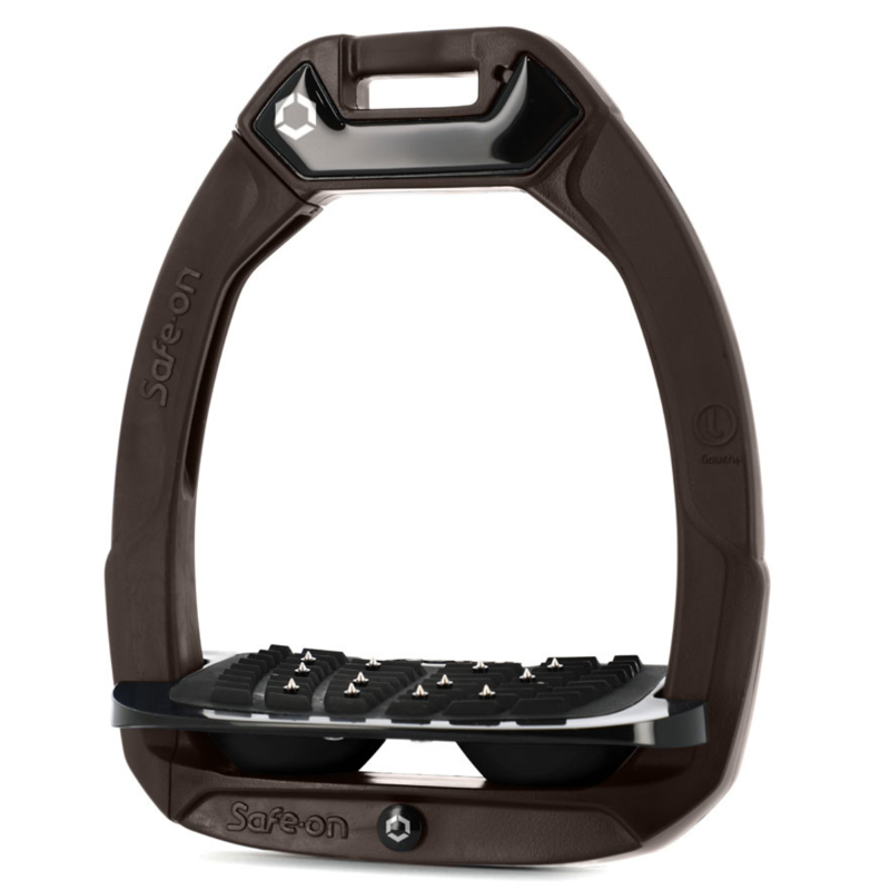 Flex-On Safe-On Inclined Ultra-Grip Stirrups - Brown/Black/Black