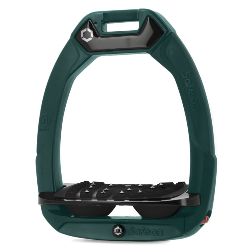 Flex-On Safe-On Inclined Ultra-Grip Stirrups - Dark Green/Black/Black