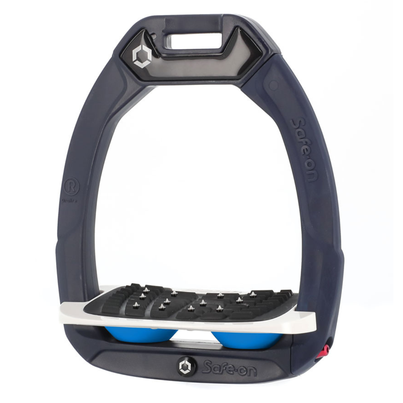 Flex-On Safe-On Inclined Ultra-Grip Stirrups - Navy/White/Light Blue