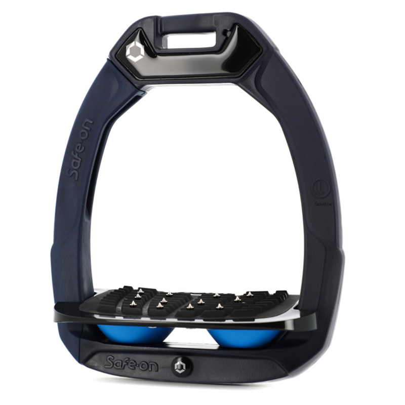 Flex-On Safe-On Inclined Ultra-Grip Stirrups - Navy/Black/Light Blue