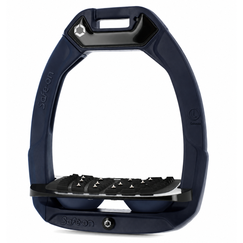 Flex-On Safe-On Inclined Ultra-Grip Stirrups - Navy/Black/Navy