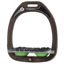 Flex-On Green Composite Stirrup - Inclined Grip - Brown/Light Grey/Green
