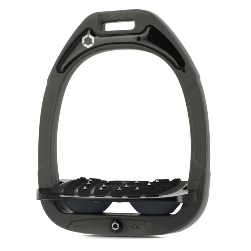Flex-On Green Composite Stirrups - Inclined Ultra Grip - Dark Grey/Black/Dark Grey