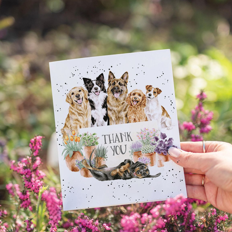 Wrendale Designs 'Blooms and Barks' Thank You Card-1