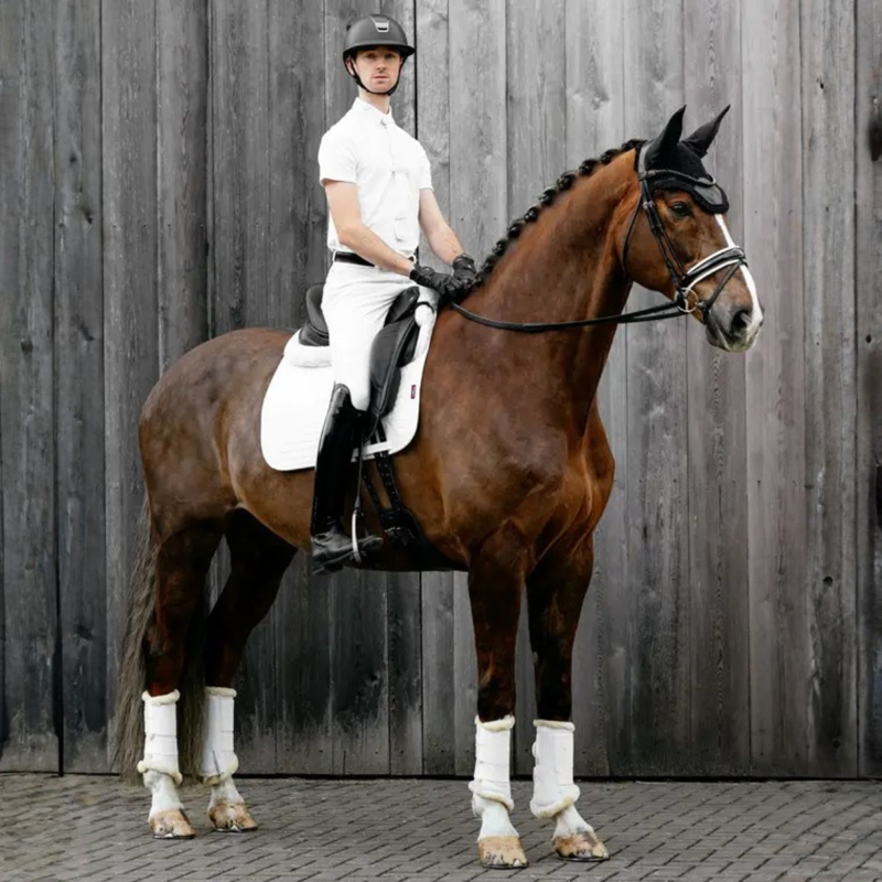 LeMieux Suede Dressage Square - White-1