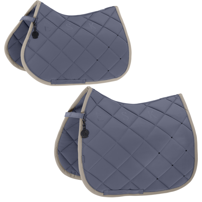 Eskadron Silk Contrast Diamond Saddlecloth Platinum SS26 - Slate Blue