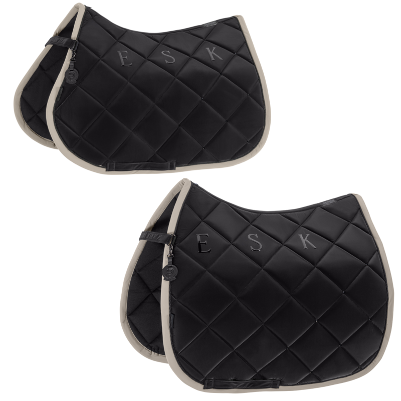 Eskadron Silk Contrast Diamond Saddlecloth Platinum SS26 - Black