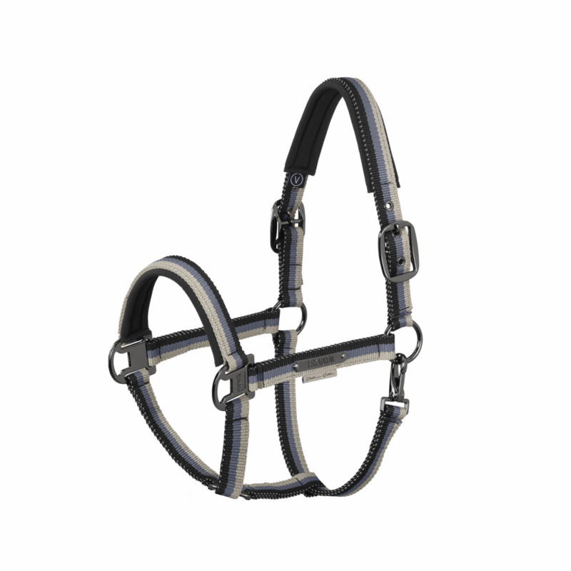 Eskadron Girth Light Double Pin Headcollar Platinum SS26 - Black/Pale/Slate
