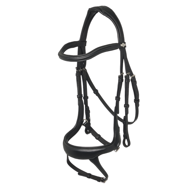 LeMieux Arika Anatomic Split Noseband Bridle - Black/Silver
