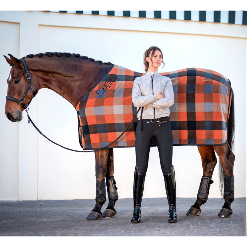 Eskadron Fleece Check Sweat Rug Platinum SS26 - Black/Pale/Amber-3