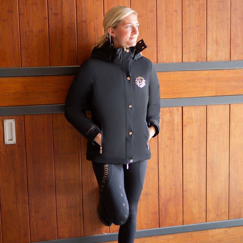 Supreme Products Ladies Active Show Rider Waterproof Jacket - Black/Gold-1